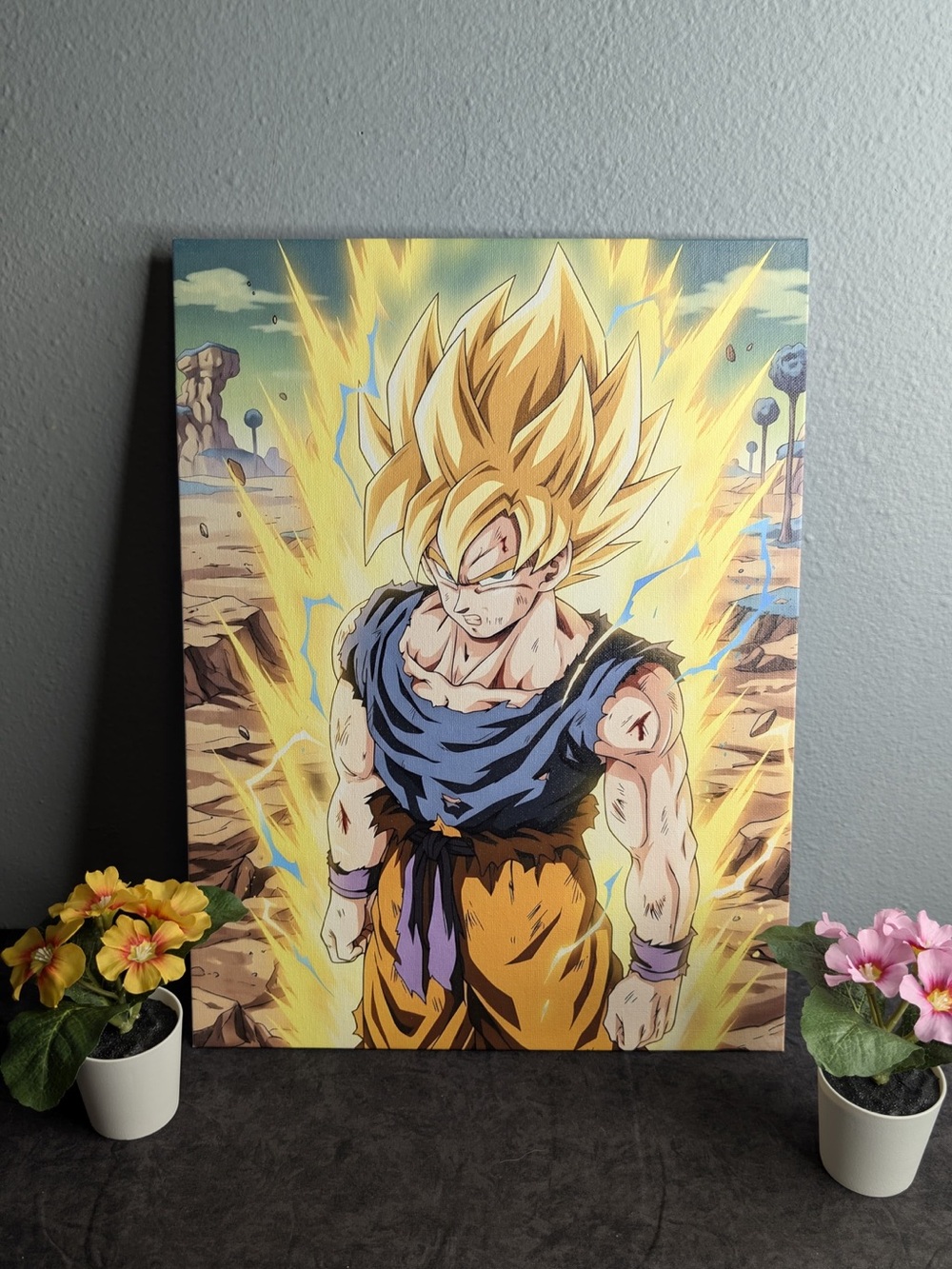 Yellow Super Saiyan Dragon Warrior Canvas Print - Home Art